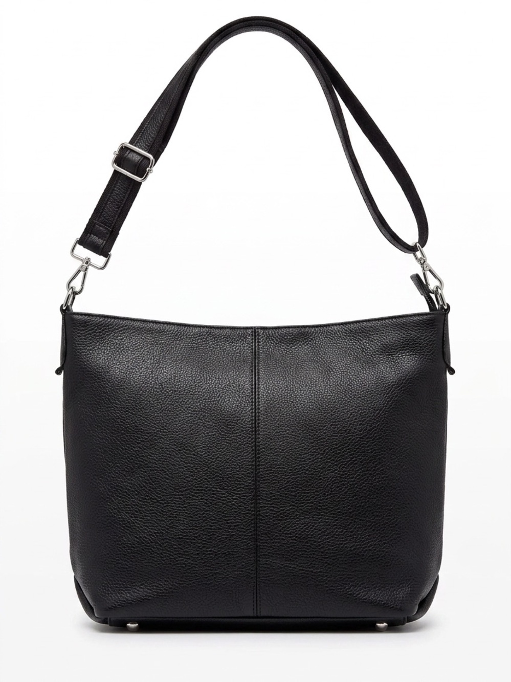 Zency Black Genuine Leather Shoulder Bag - Women